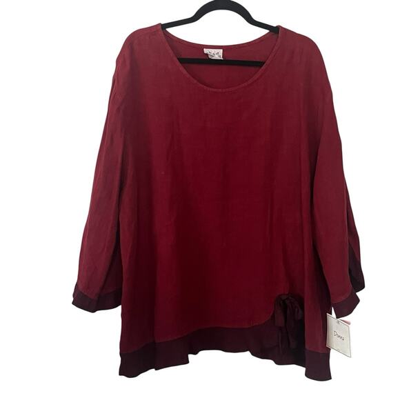 NWT Vintage DONNA USA Linen 2-Piece Outfit Size 3XL Pants Tunic Top Ruffled NOS - Picture 7 of 12